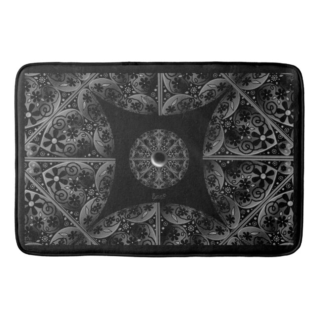 Ceramic Lace Black Bath Mat (Front)