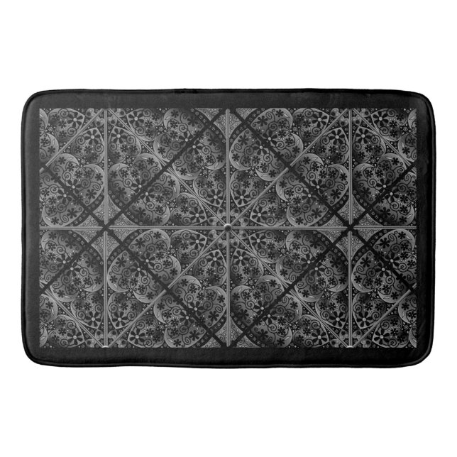 Ceramic Lace Black Bath Mat (Front)