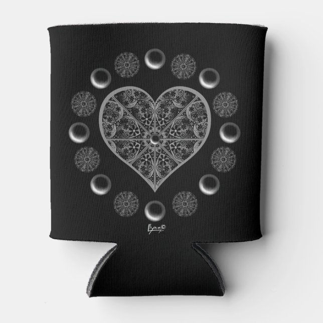 Ceramic Lace Black Can Cooler (Front)