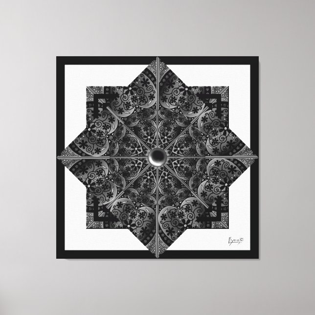 Ceramic Lace Black Canvas Print (Front)