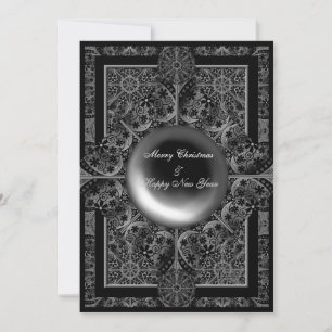 Ceramic Lace Black Christmas Card