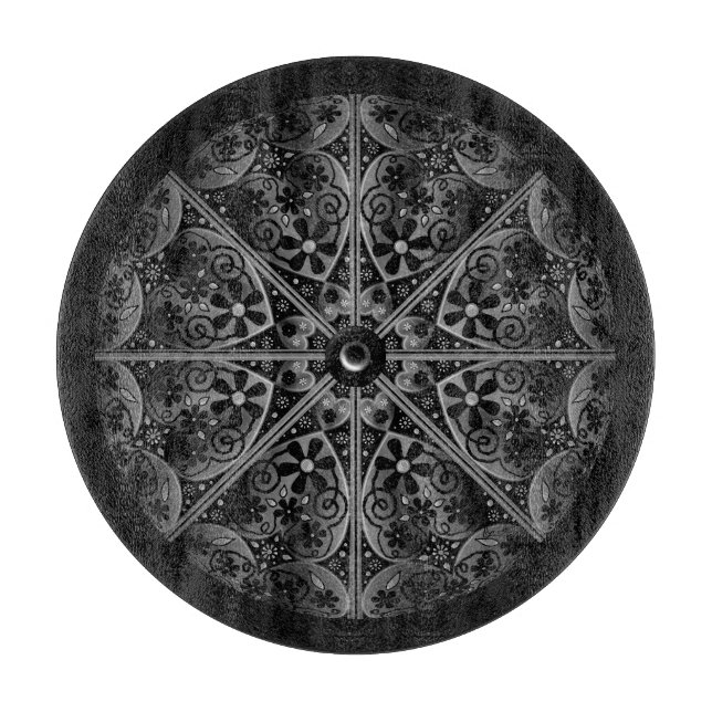 Ceramic Lace Black Cutting Board (Front)