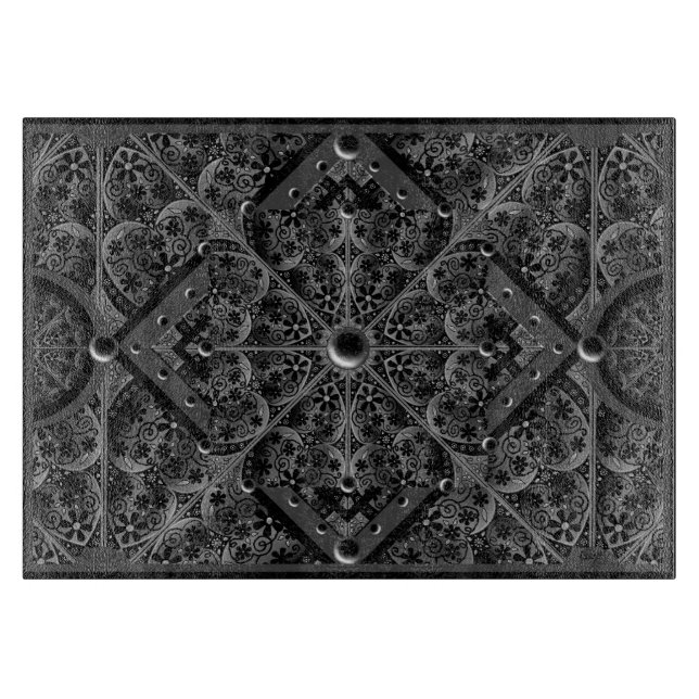 Ceramic Lace Black Cutting Board (Front)