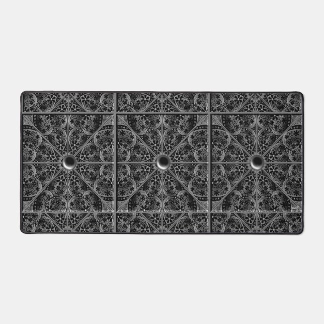 Ceramic Lace Black Desk Mat (Front)