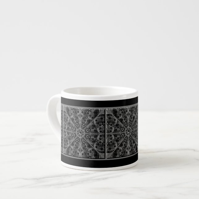 Ceramic Lace Black Espresso Cup (Front Left)