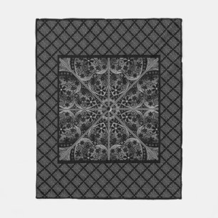 Ceramic Lace Black Fleece Blanket