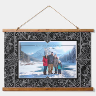 Ceramic lace Black Hanging Tapestry