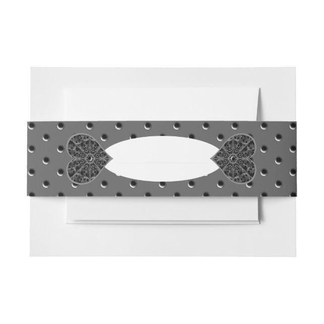Ceramic Lace Black Invitation Belly Band (Front Example)