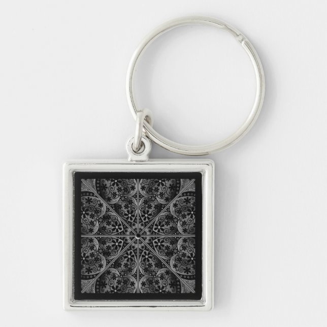 Ceramic Lace black Key Ring (Front)