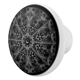 Ceramic Lace Black Knob