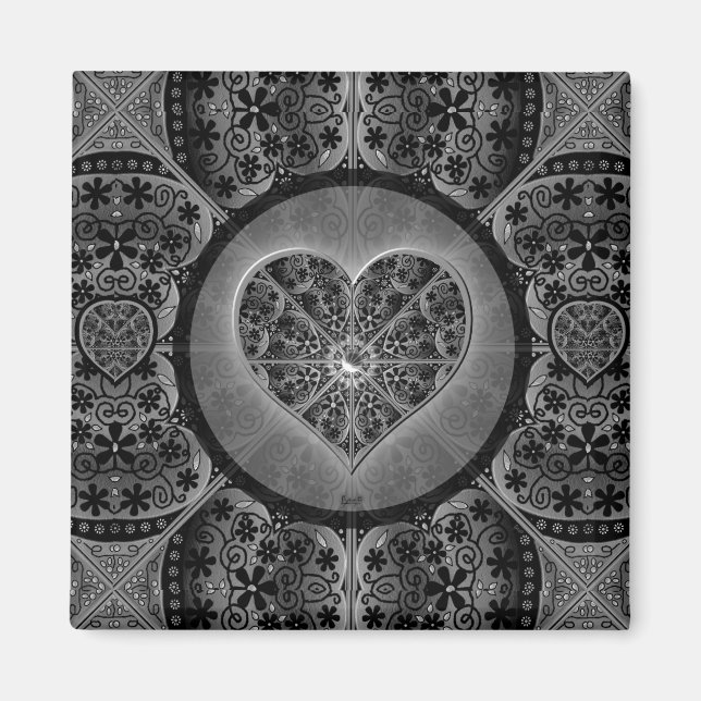 Ceramic Lace Black Magnet (Front)