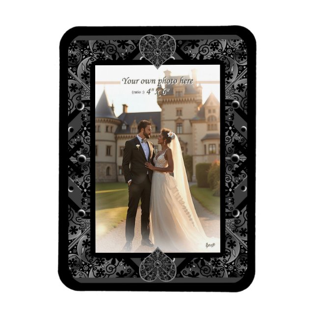 Ceramic lace Black Magnet (Vertical)