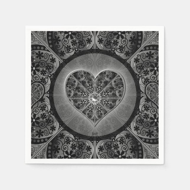 Ceramic Lace Black Napkin (Front)