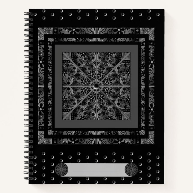 Ceramic Lace Black Notebook (Front)