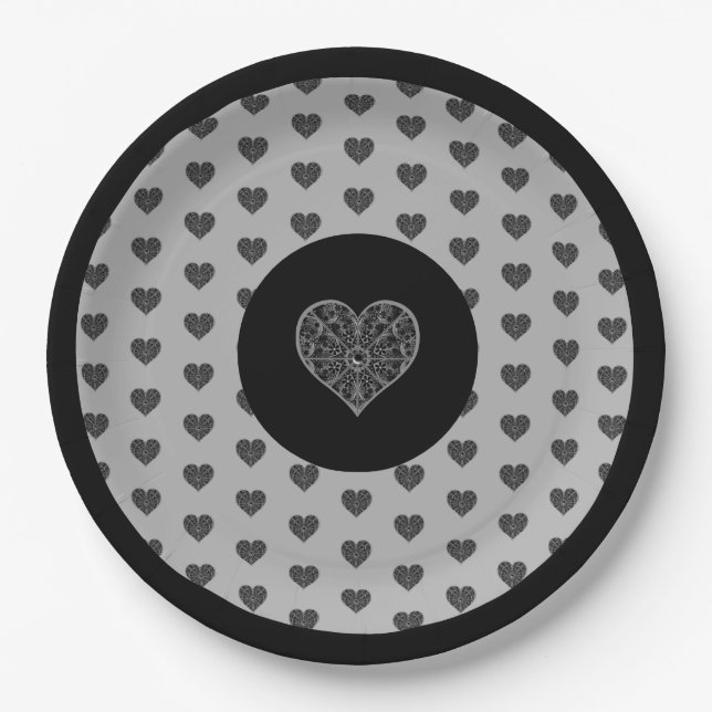Ceramic Lace Black Paper Plate (Front)