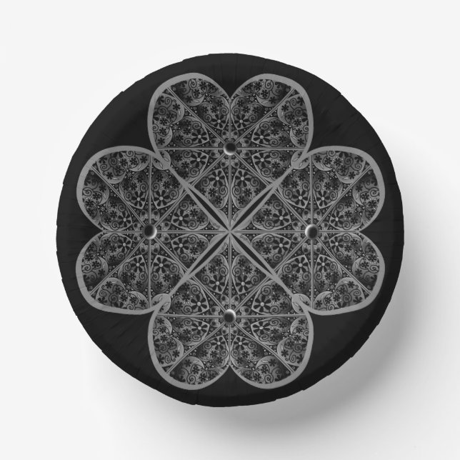 Ceramic Lace Black Paper Plate (Front)