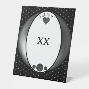 Ceramic Lace Black Pedestal Sign