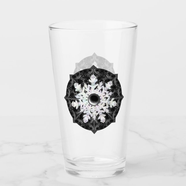 Ceramic lace black & snowflake glass (Front)