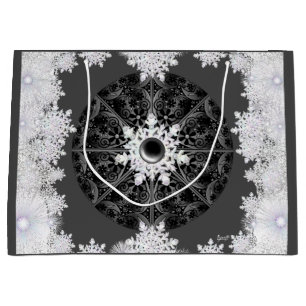 Ceramic lace black & snowflake large gift bag