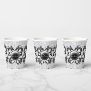 Ceramic lace black & snowflake paper cups
