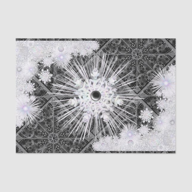 Ceramic lace black & snowflake tissue paper (Front)