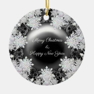 Ceramic lace black & snowflake tree decoration