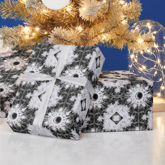 Ceramic lace black & snowflake wrapping paper (Holidays)