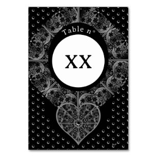 Ceramic Lace Black Table Number