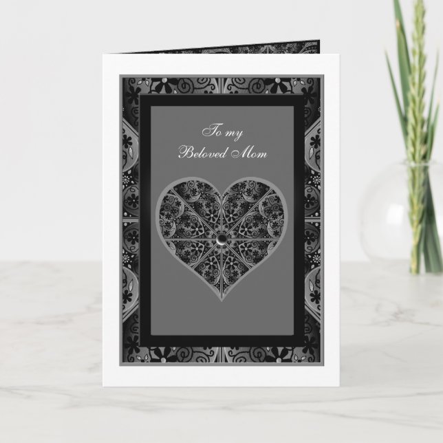 Ceramic Lace black Thank You Card (Front)