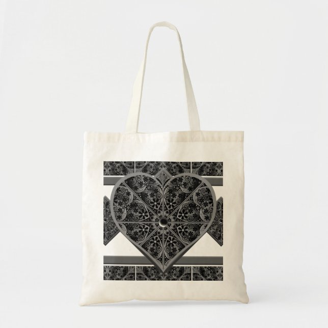 Ceramic Lace Black Tote Bag (Front)