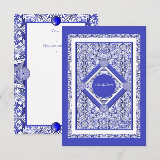 Ceramic lace Blue of Greece (Front/Back)