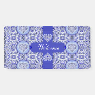 Ceramic lace Blue of Greece Banner