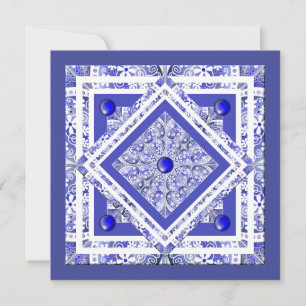 Ceramic Lace Blue of Greece blank card