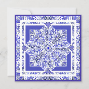 Ceramic Lace Blue of Greece blank card