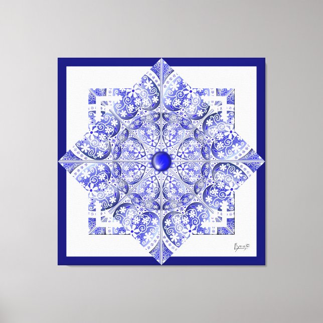 Ceramic Lace Blue of Greece Canvas Print (Front)
