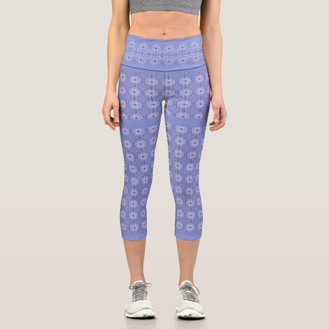 Ceramic Lace Blue of Greece Capri Leggings (Front)