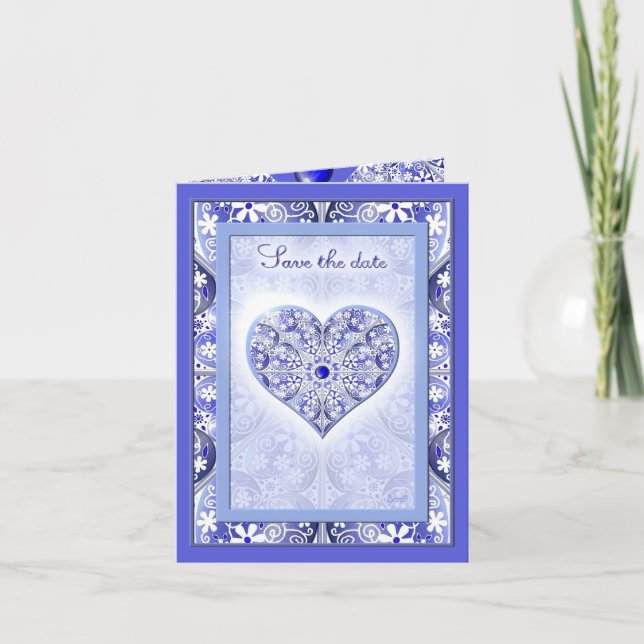 Ceramic Lace Blue of Greece Invitation (Front)