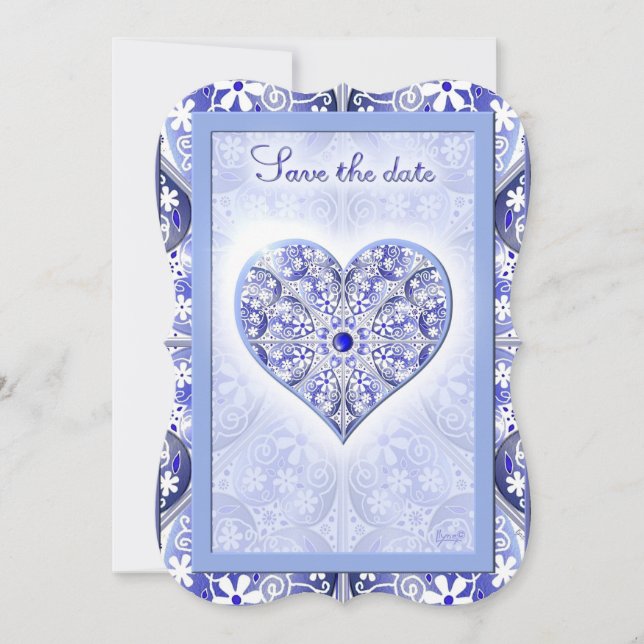 Ceramic Lace Blue of Greece Invitation (Front)