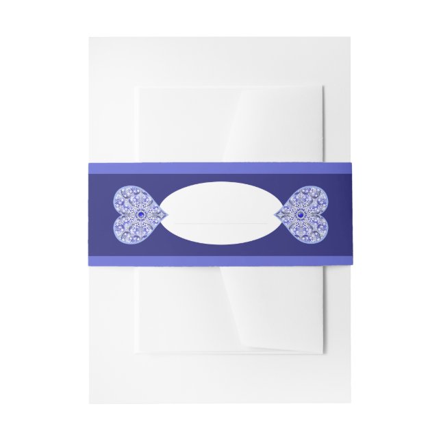 Ceramic Lace Blue of Greece Invitation Belly Band (Front Example)