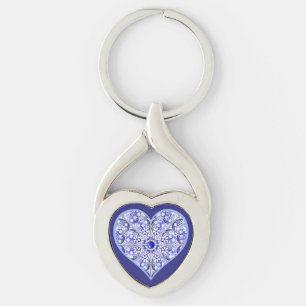 ceramic lace Blue of Greece Key Ring