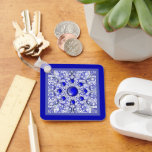 Ceramic Lace Blue of Greece Key Ring<br><div class="desc">Lace print added to a ceramic effect for this fine pattern with some inlays of pearls or cabochons (drawn). A finely crafted, classy original style. Here in Blue of Greece (which is a famous colour in the Greek Cyclades), this pattern also exists in light grey, light blue and Black in...</div>