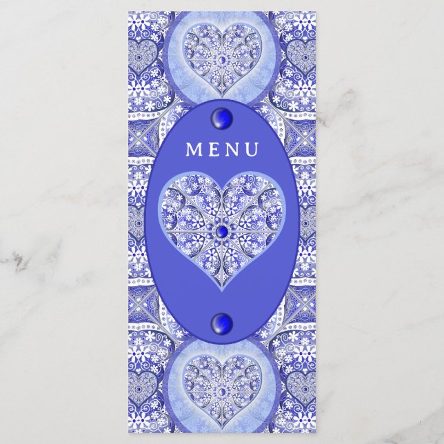 Ceramic Lace Blue of Greece Menu (Back)