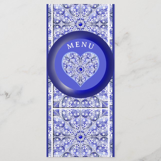 Ceramic Lace Blue of Greece Menu (Back)