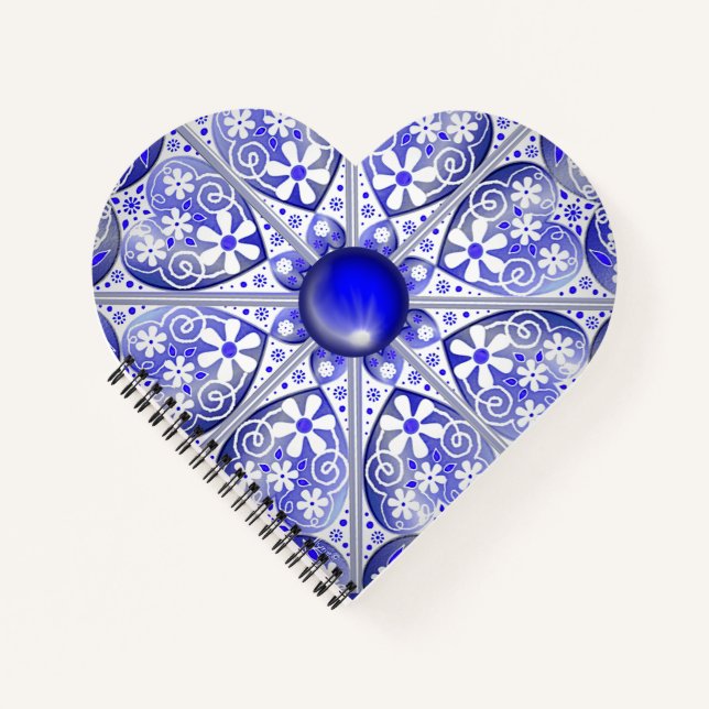 Ceramic Lace Blue of Greece Notebook (Front)