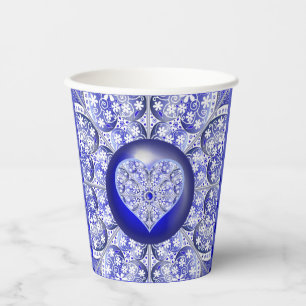 Ceramic Lace Blue of Greece Paper Cups