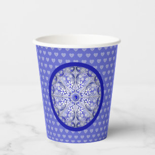 Ceramic Lace Blue of Greece Paper Cups
