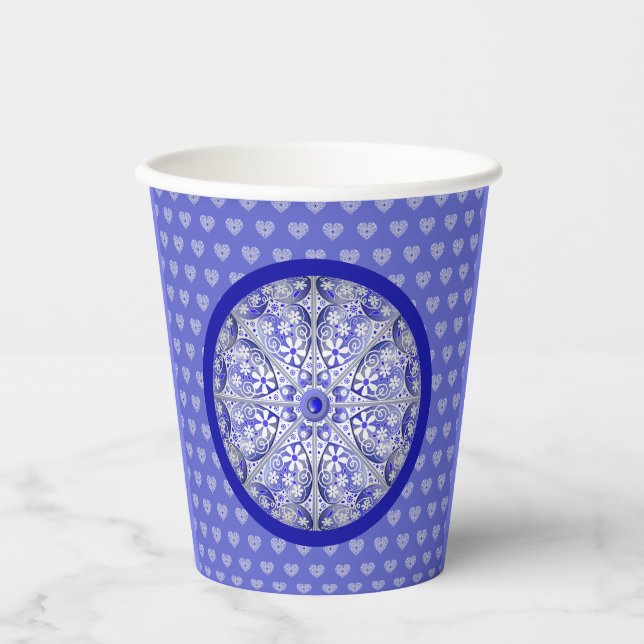 Ceramic Lace Blue of Greece Paper Cups (Front)