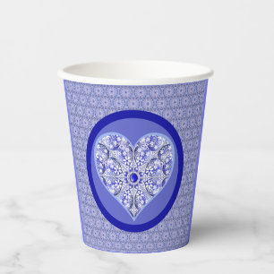 Ceramic Lace Blue of Greece Paper Cups