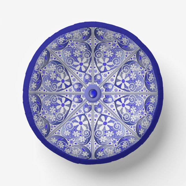 Ceramic lace Blue of Greece Paper Plate (Front)