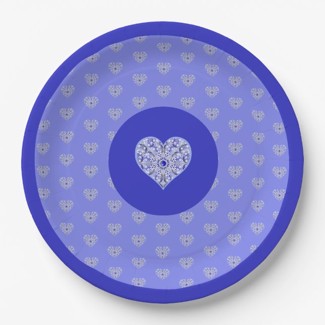 Ceramic Lace Blue of Greece Paper Plate (Front)
